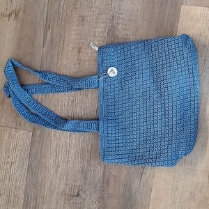 The sak crochet zippered handbag blue